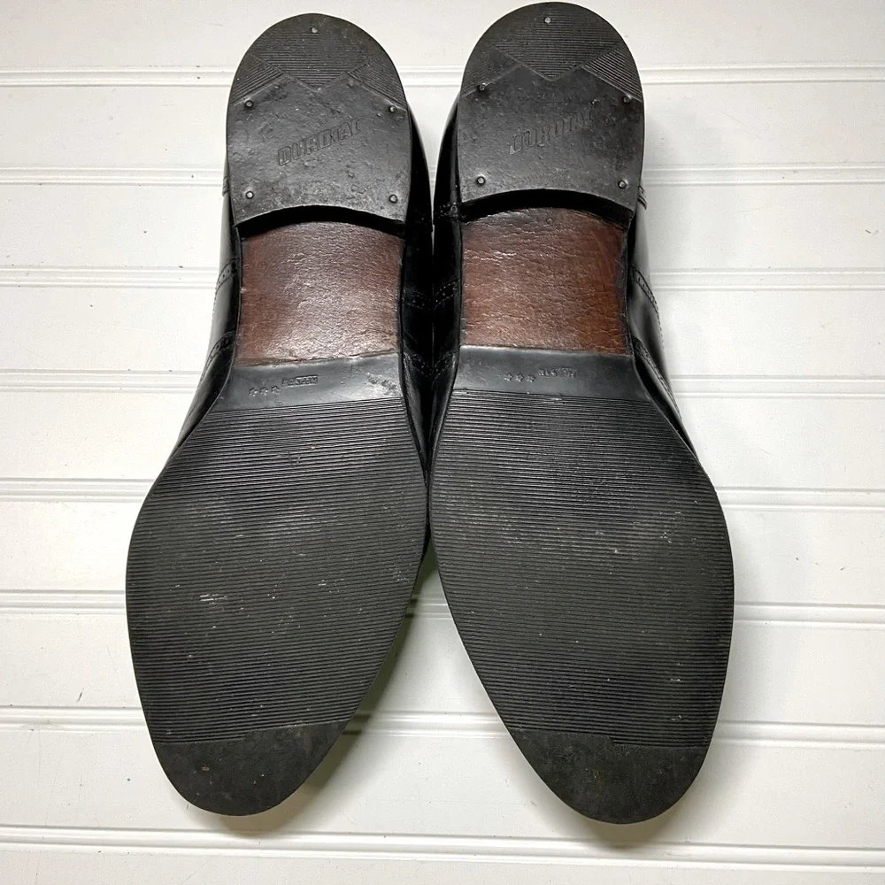 Stacy Adams Mens Sz 12 Black Leather Oxford Shoes Pre Owned Very Good Condition - Picture 4 of 6